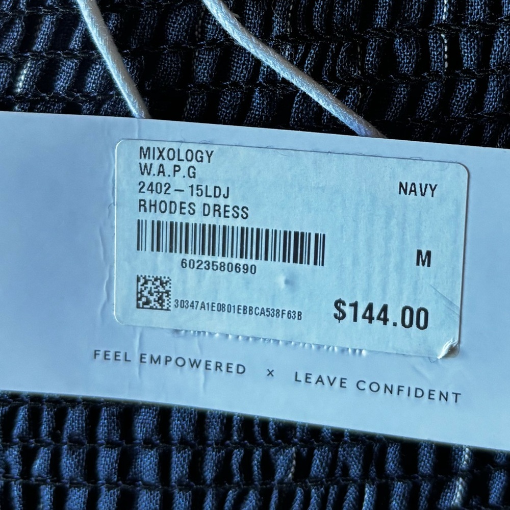 We’re All Pretty Girls - Navy Pinstripe Strapless Midi Dress (NWT) - Picture 6 of 10